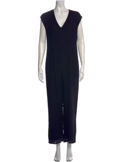 Pre-owned James Perse V-neck Jumpsuit In Black