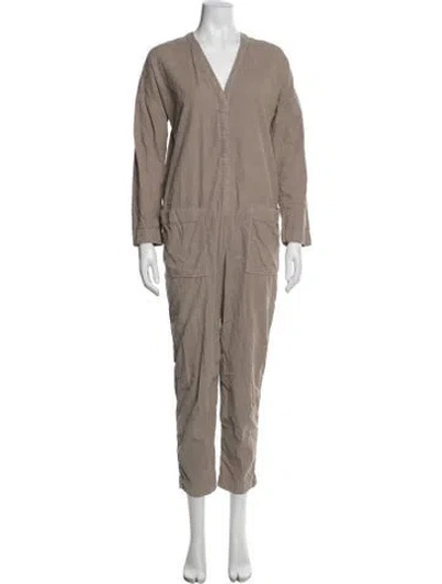 Pre-owned James Perse V-neck Jumpsuit In Gray