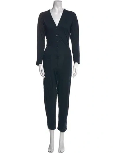 Pre-owned James Perse V-neck Jumpsuit In Green