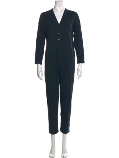 Pre-owned James Perse V-neck Jumpsuit In Green