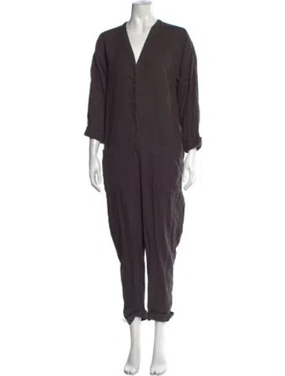 Pre-owned James Perse V-neck Jumpsuit In Grey