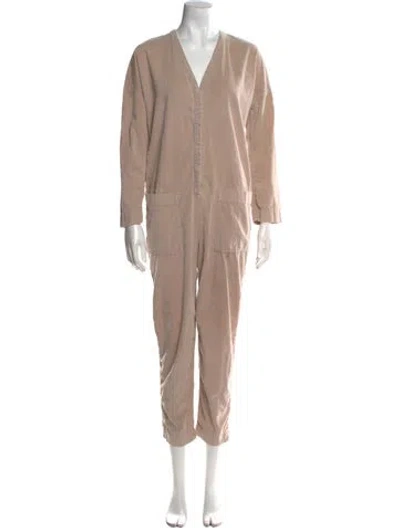 Pre-owned James Perse V-neck Jumpsuit In Neutral