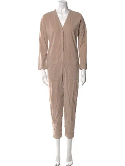 Pre-owned James Perse V-neck Jumpsuit In Neutral