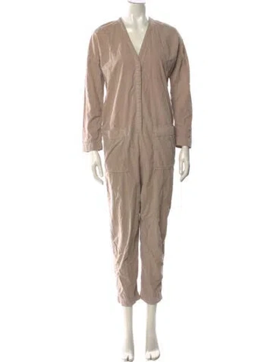 Pre-owned James Perse V-neck Jumpsuit In Neutral