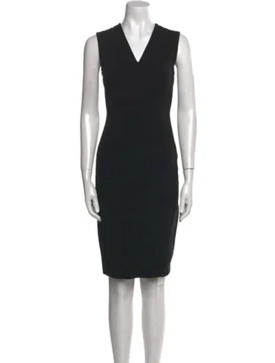 Pre-owned James Perse V-neck Knee-length Dress In Black