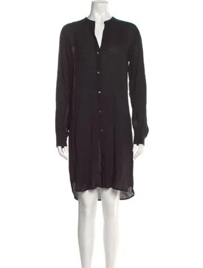 Pre-owned James Perse V-neck Knee-length Dress In Black