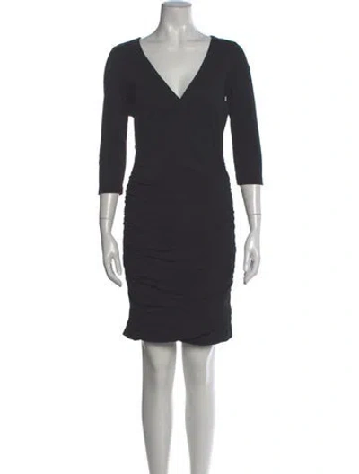 Pre-owned James Perse V-neck Knee-length Dress In Gray
