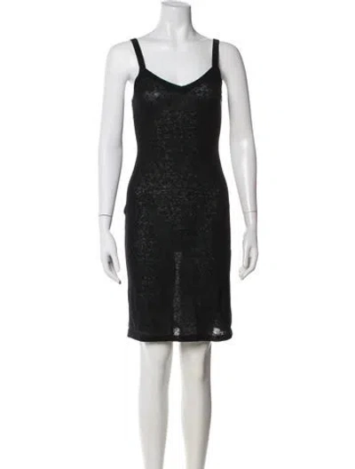 Pre-owned James Perse V-neck Knee-length Dress In Gray