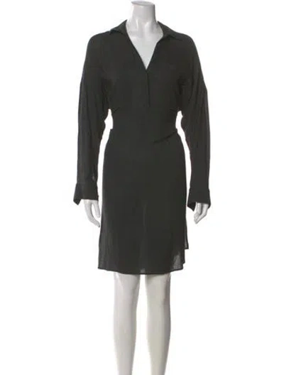 Pre-owned James Perse V-neck Knee-length Dress In Gray