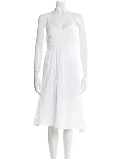 Pre-owned James Perse V-neck Knee-length Dress In Gray