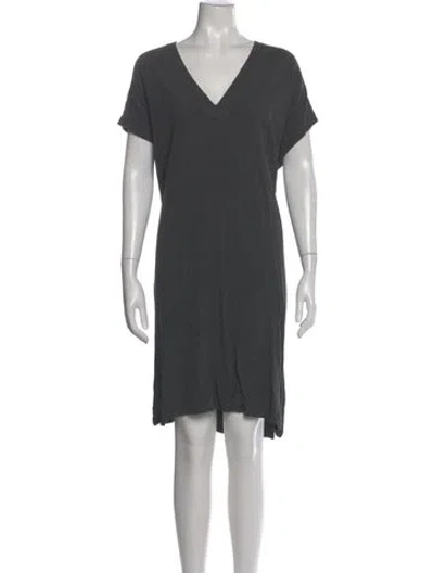 Pre-owned James Perse V-neck Knee-length Dress In Gray