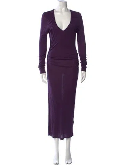 Pre-owned James Perse V-neck Long Dress W/ Tags In Purple