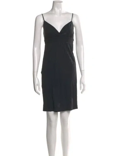 Pre-owned James Perse V-neck Mini Dress In Black