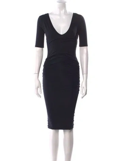 Pre-owned James Perse V-neck Mini Dress In Black