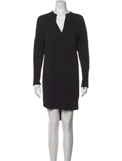 Pre-owned James Perse V-neck Mini Dress In Black
