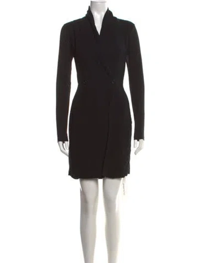 Pre-owned James Perse V-neck Mini Dress In Black
