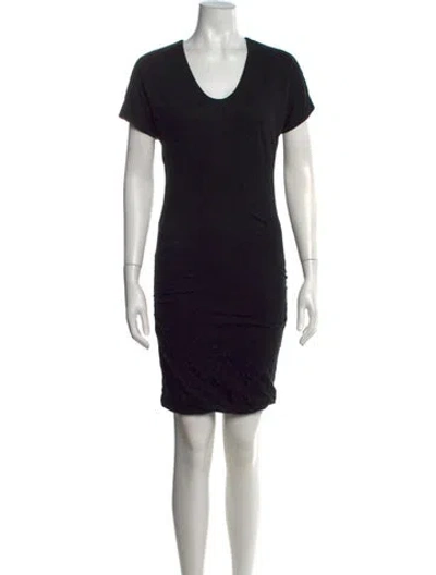 Pre-owned James Perse V-neck Mini Dress In Black