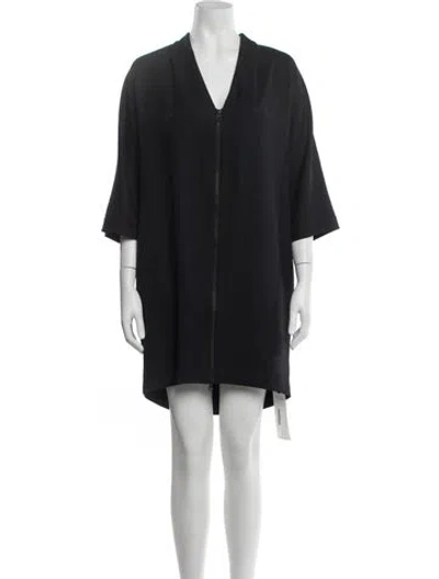 Pre-owned James Perse V-neck Mini Dress In Black