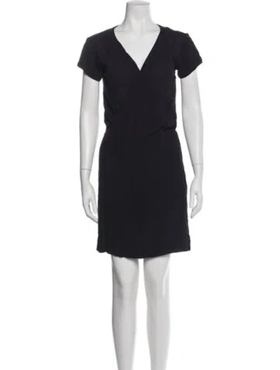 Pre-owned James Perse V-neck Mini Dress In Blue