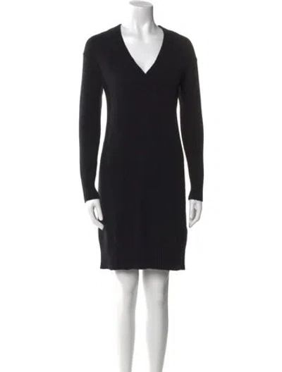 Pre-owned James Perse V-neck Mini Dress In Blue