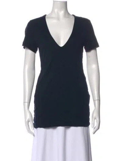 Pre-owned James Perse V-neck Mini Dress In Blue