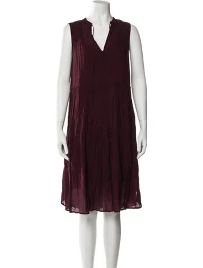Pre-owned James Perse V-neck Mini Dress In Burgundy