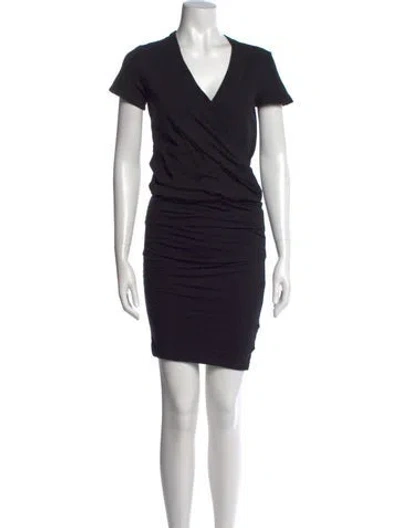 Pre-owned James Perse V-neck Mini Dress In Gray