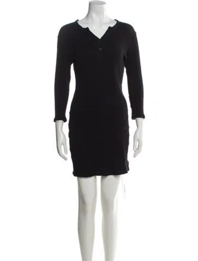 Pre-owned James Perse V-neck Mini Dress In Gray