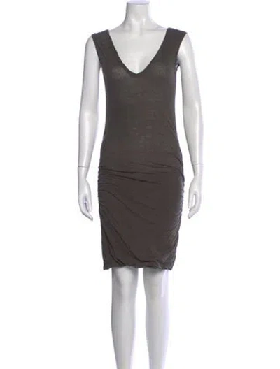 Pre-owned James Perse V-neck Mini Dress In Gray
