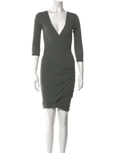 Pre-owned James Perse V-neck Mini Dress In Grey