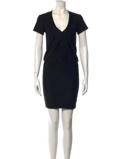 Pre-owned James Perse V-neck Mini Dress In Grey