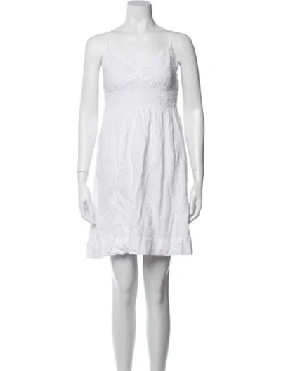 Pre-owned James Perse V-neck Mini Dress In Grey