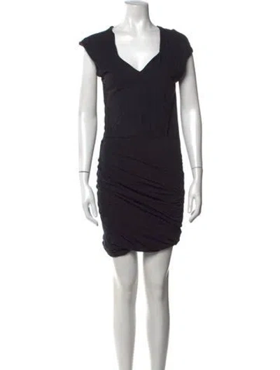 Pre-owned James Perse V-neck Mini Dress In Grey