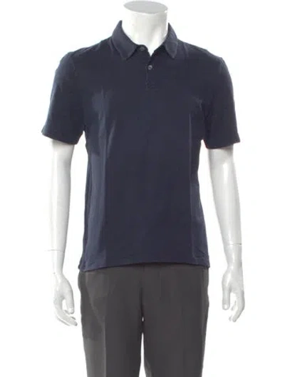 Pre-owned James Perse V-neck Short Sleeve Polo Shirt In Blue