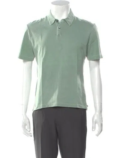 Pre-owned James Perse V-neck Short Sleeve Polo Shirt In Green