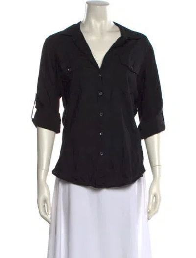 Pre-owned James Perse V-neck Sweater In Black