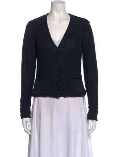 Pre-owned James Perse V-neck Sweater In Black