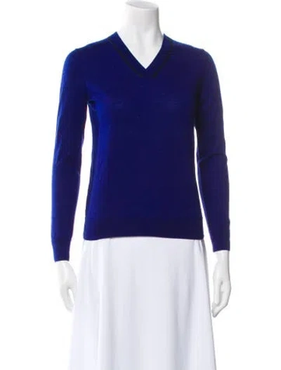 Pre-owned James Perse V-neck Sweater In Blue