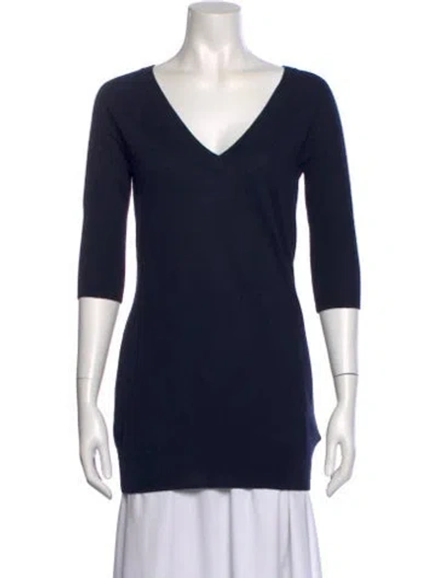 Pre-owned James Perse V-neck Sweater In Blue
