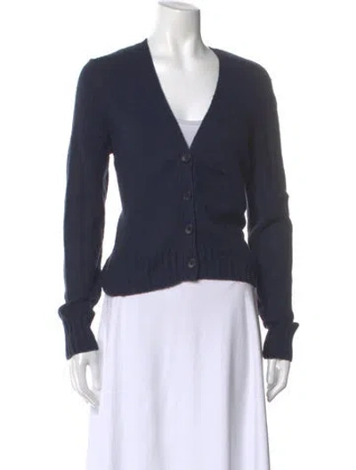 Pre-owned James Perse V-neck Sweater In Blue