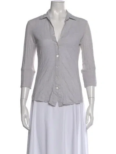 Pre-owned James Perse V-neck Sweater In Gray