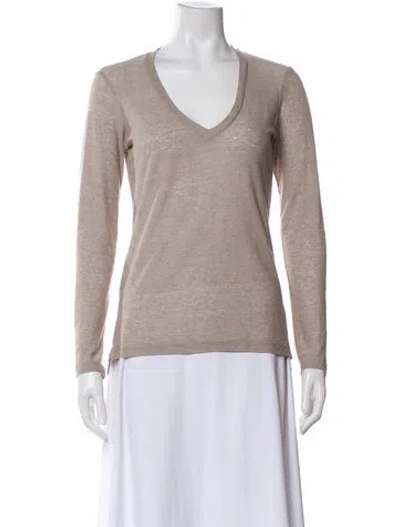 Pre-owned James Perse V-neck Sweater In Neutral