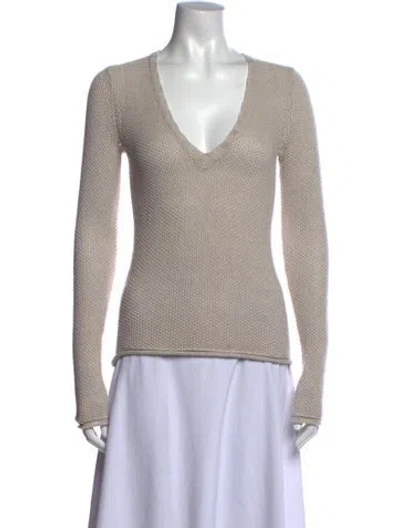 Pre-owned James Perse V-neck Sweater In Neutral