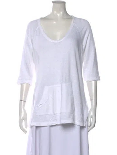 Pre-owned James Perse V-neck Sweater In White