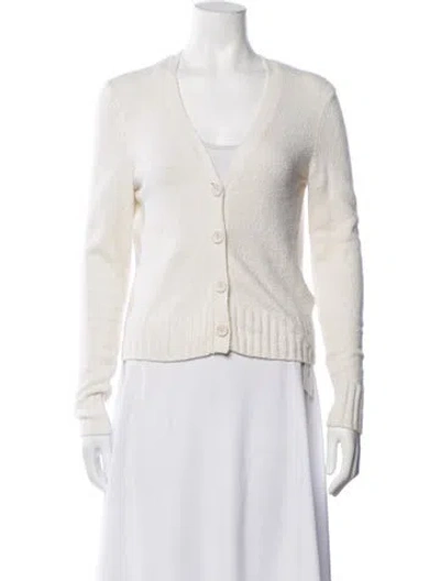 Pre-owned James Perse V-neck Sweater In White