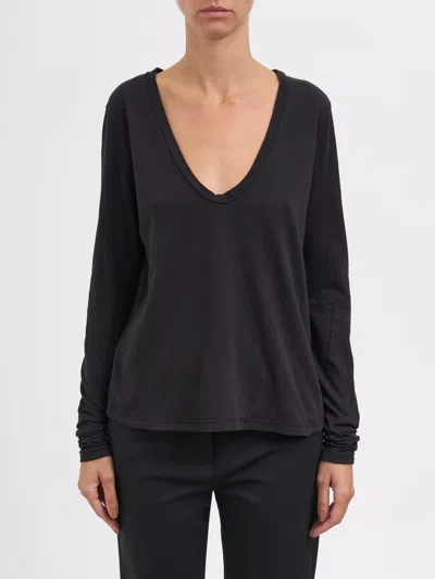 James Perse V-neck T-shirt M/l In Black