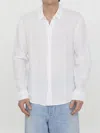 James Perse Garment-dyed Linen Shirt In White