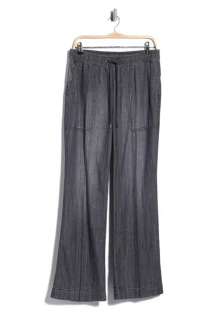 James Perse Wide Leg Denim Pants In Gray