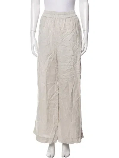 Pre-owned James Perse Wide Leg Pants In White