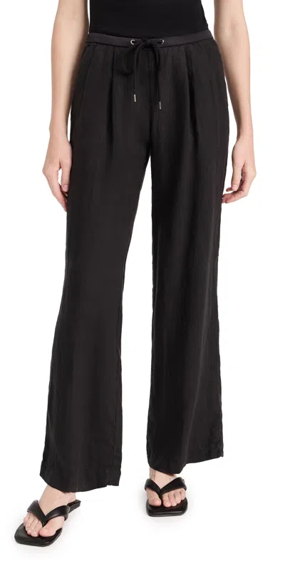 James Perse Wide Leg Relaxed Linen Pants Black